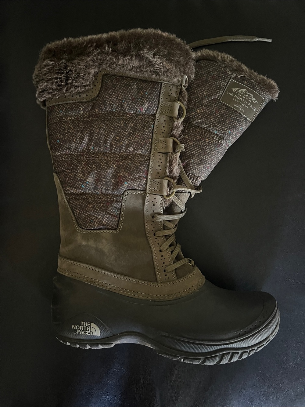 The North Face Women's Dark Brown Lace-Up Insulated Snow Boots